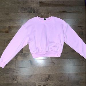 Cropped crew neck sweatshirt